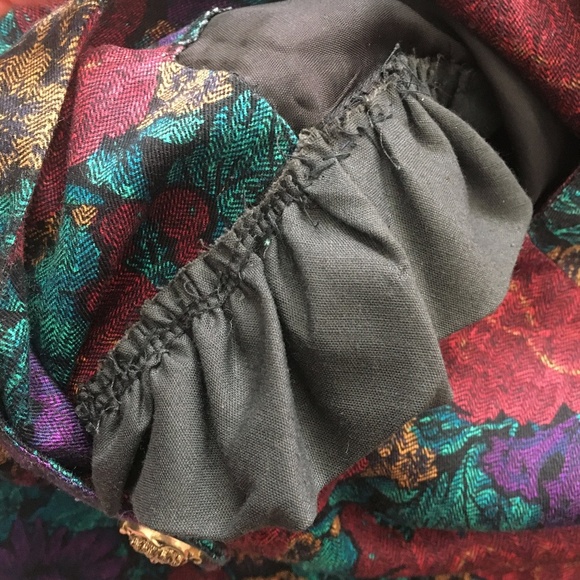 🪴 Vintage Floral Print Herringbone Button Up Top - Picture 13 of 15